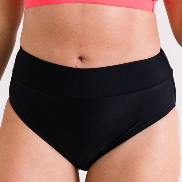 NWT XXL - Midrise Full Coverage Briefs Bikini Swim Bottom in Black - Picture 3 of 12